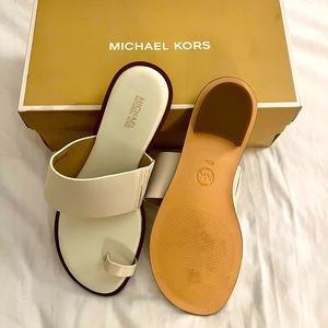 MK brand new white toe- ring sandals. Gorgeous. NWB.